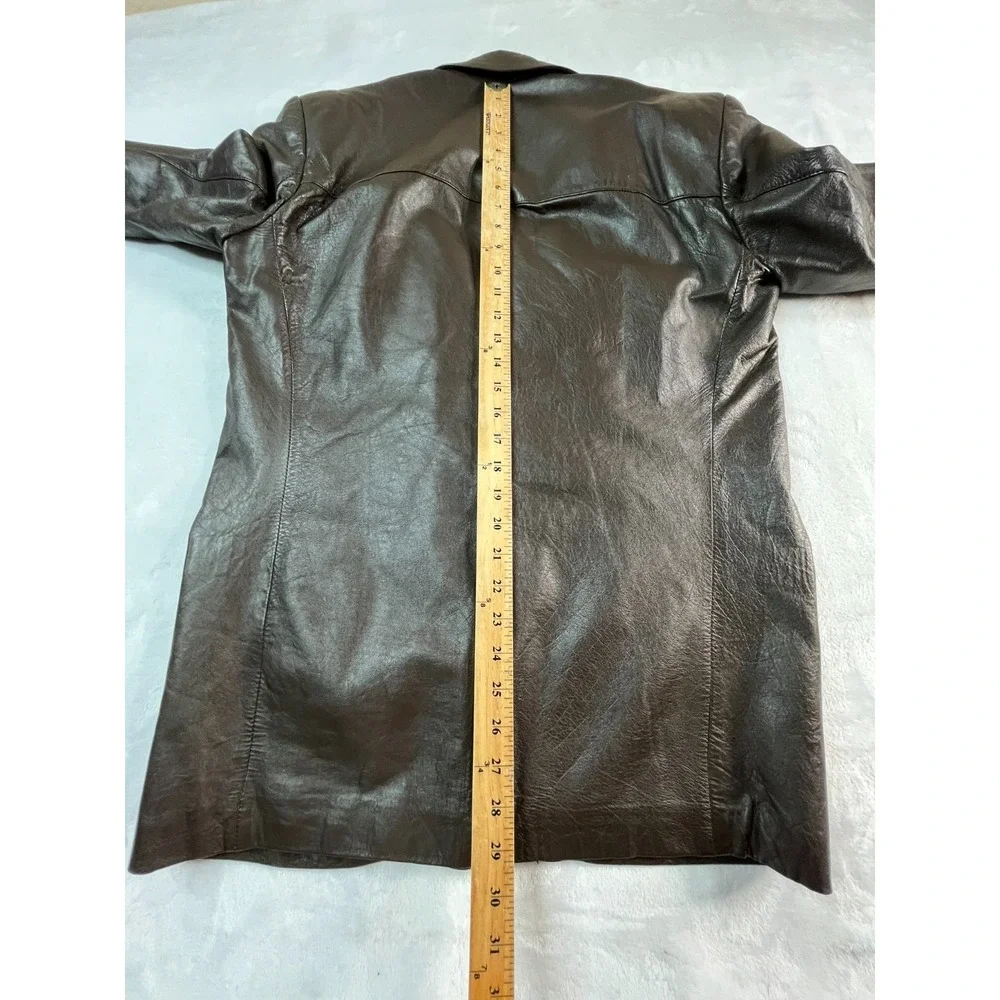 VERA PELLE Mens‎ 48 (M) Blazer Lether Brown 2-button Soft